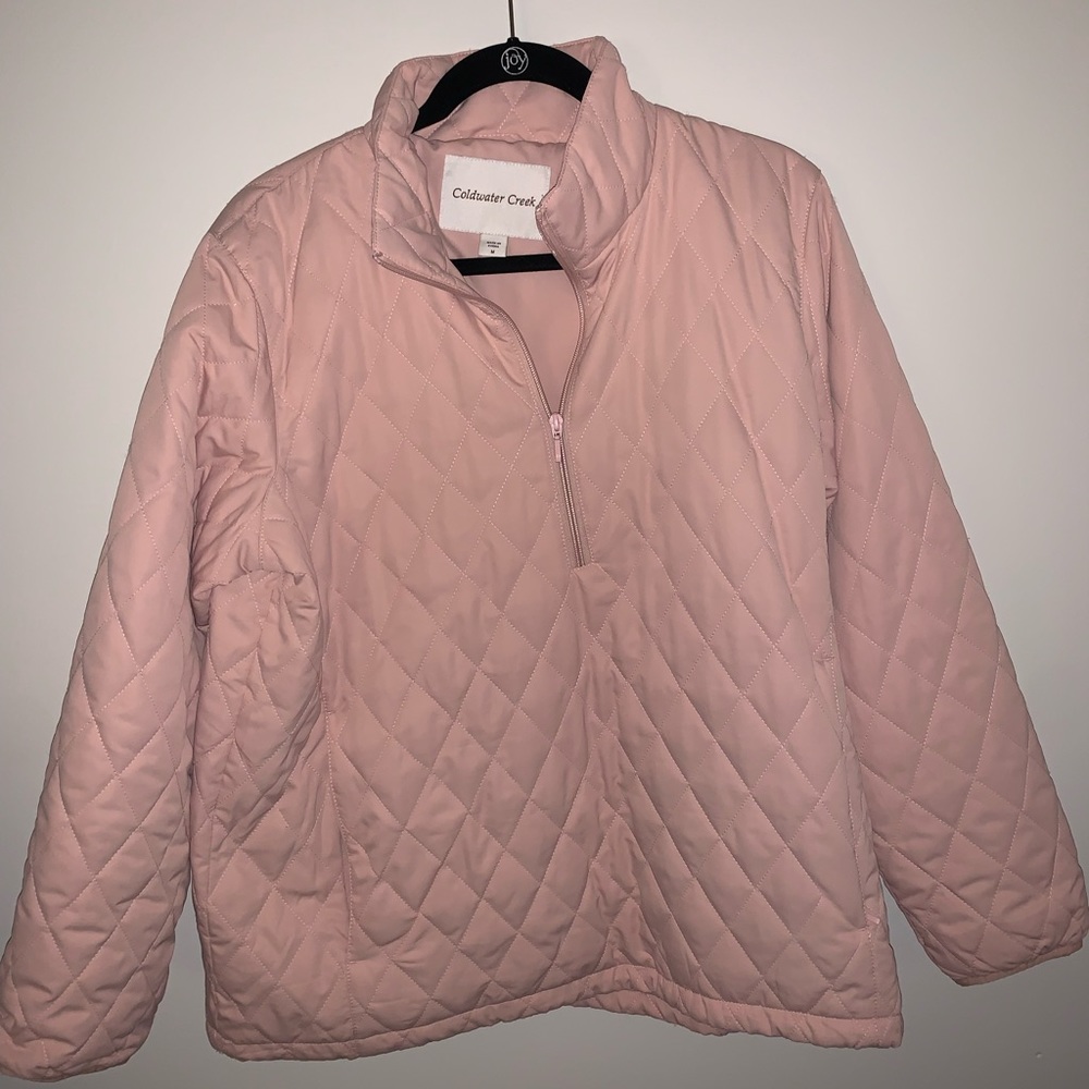 Coldwater Creek Baby Pink Puffer Quarter Zip